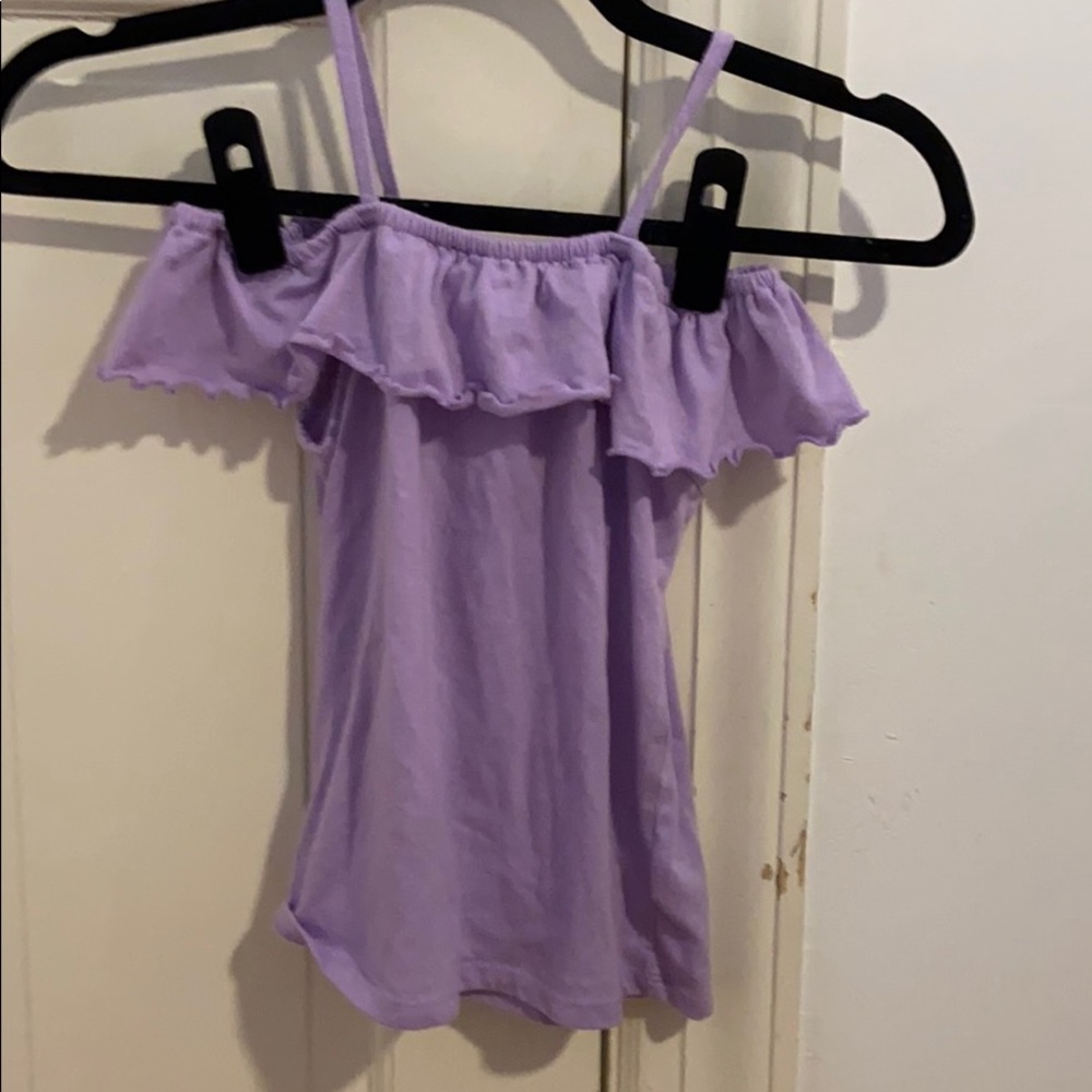 Girls green or purple off the shoulder top